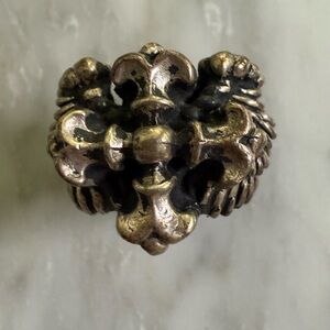 Antique Style Sterling Silver .925 open Men’s  Fleur de Lis Ring
